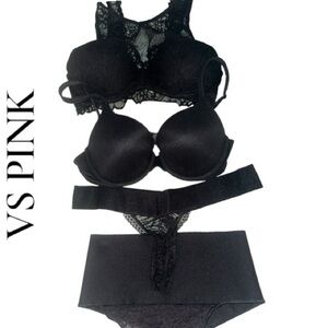 Victoria's Secret Black Lace Bra Set